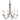10-1160 Hubbardton Forge Six Arm Simple Sweep Chandelier - Crescent Harbor