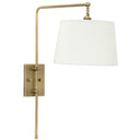 House of Troy CR725-AB Crown Point Wall Sconce with Off-White Linen Shade, Antique Brass 1