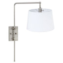 House of Troy CR725-SN Crown Point Wall Sconce with Off-White Linen Shade, Satin Nickel 1