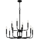 Abner 12 Light Chandelier in Matte Black 4