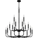 Abner 18 Light Chandelier in Matte Black 4
