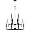 Abner 18 Light Chandelier in Matte Black 5