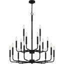 Abner 18 Light Chandelier in Matte Black 1