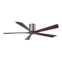 Atlas Irene-5H Five Bladed Paddle Fan in Polished Chrome with Barnwood Tone Blades - Crescent Harbor