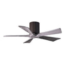 Atlas Irene-5H Five Bladed Paddle Fan in Textured Bronze with Barnwood Tone Blades - Crescent Harbor