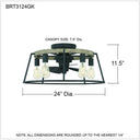 Brockton 5 Light Fandelier in Grey Ash 2