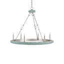 Currey & Company 9870 Tidewater 6 Light Chandelier in Silver Granello/Seaglass - Crescent Harbor