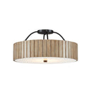 Currey & Company 9999-0058 Tetterby 1 Light Semi-Flush in Black/Natural - Crescent Harbor