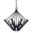 Framburg 5280 MBLACK Rustic Chic 10-Light Chandelier in Matte Black - Crescent Harbor
