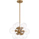 Glinda 4 Light Pendant in Brushed Weathered Brass 1