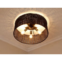 Golden Lighting 1084-5FM BLK-BW 5 Light Flush Mount - Crescent Harbor
