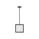 Golden Lighting 2243-M1L BLK-MWS Manhattan Mini Pendant in Matte Black with Modern White Shade - Crescent Harbor
