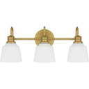 Hinton 3 Light Bath Light in Aged Brass 5