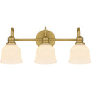 Hinton 3 Light Bath Light in Aged Brass 1