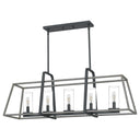 Lincoln 5 Light Island Light in Distressed Iron 7