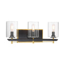 Metropolitan N7851-707 Sable Point 3 Light Bath in Sand Coal With Honey Gold Acce - Crescent Harbor 1