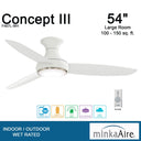 Minka Aire Concept Iii Led F467L 54" Ceiling Fan W/ Led Light Kit 5