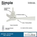 Minka Aire Simple 44" F786 44" Led Ceiling Fan 18