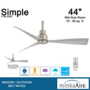 Minka Aire Simple 44" F786 44" Led Ceiling Fan 15