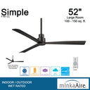 Minka Aire Simple F787 52" Outdoor Ceiling Fan 5