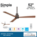 Minka Aire Simple F787 52" Outdoor Ceiling Fan 6