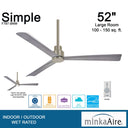 Minka Aire Simple F787 52" Outdoor Ceiling Fan 4