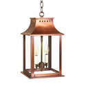 Northeast Lantern 11312-LT2 Rockland Small Square Pagoda Hanging 2 Light Candelabra Sockets Clear Glass 36" Chain - Crescent Harbor