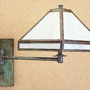 PSA-1 Arroyo Craftsman Pasadena Swing Arm Sconce with Oak Tree Overlay - Crescent Harbor