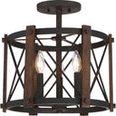 Quoizel BRO1715MK Baron 3 Light Semi-Flush Mount in Marcado Black - Crescent Harbor
