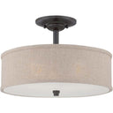 Quoizel CRA1717MC Cloverdale 3 Light Semi-Flush Mount in Mottled Cocoa - Crescent Harbor