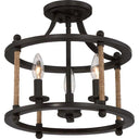 Quoizel FTR1713IB Frontier 3 Light Semi-Flush Mount in Imperial Bronze - Crescent Harbor