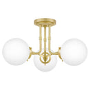 Quoizel LRY1720Y Landry 3 Light Semi-Flush Mount in Satin Brass - Crescent Harbor