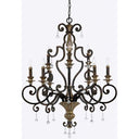 Quoizel MQ5009HL Marquette 9 Light Chandelier in Heirloom - Crescent Harbor