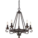 Quoizel NBE5005RK Noble 5 Light Chandelier in Rustic Black - Crescent Harbor