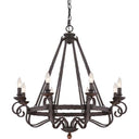 Quoizel NBE5008RK Noble 8 Light Chandelier in Rustic Black - Crescent Harbor