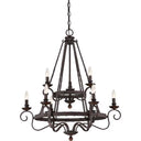 Quoizel NBE5009RK Noble 9 Light Chandelier in Rustic Black - Crescent Harbor