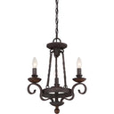 Quoizel NBE5303RK Noble 3 Light Chandelier in Rustic Black - Crescent Harbor