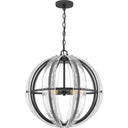 Quoizel QOP5179MBK Dre 4 Light Pendant in Matte Black - Crescent Harbor