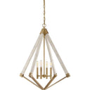 Quoizel VP5204WS Viewpoint 4 Light Pendant in Weathered Brass - Crescent Harbor