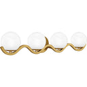 Spherical 4 Light Bath Light in Aged Brass 4