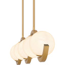 Spherical 5 Light Island Light in Aged Brass 2