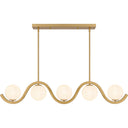 Spherical 5 Light Island Light in Aged Brass 6