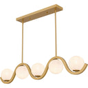 Spherical 5 Light Island Light in Aged Brass 7