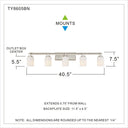 Taylor 5 Light Bath Light in Brushed Nickel 5