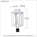 Wakefield 3 Light Outdoor Post in Matte White 3