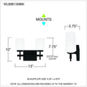 Wilburn 2 Light Bath Light in Matte Black 9