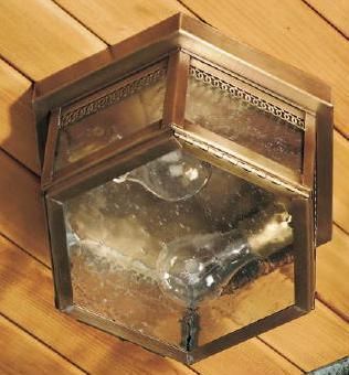 1132 Brass Traditions Large Outdoor Six-Sided Flush Mount Fixture - Crescent Harbor
