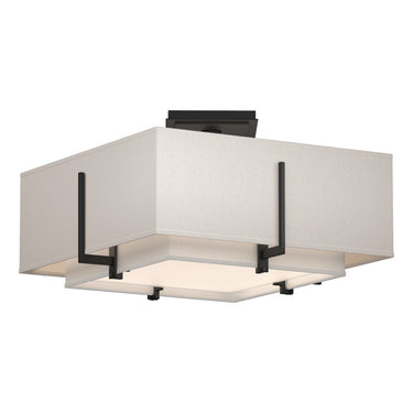 126507 Hubbardton Forge Exos Square Small Double Shade Semi-Flush 4