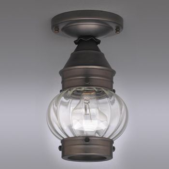 2014 Northeast Lantern Onion 1 Light Outdoor Semi Flush Mount - Crescent Harbor
