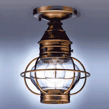2514 Northeast Lantern Onion 1 Light Outdoor Flush Mount - Crescent Harbor